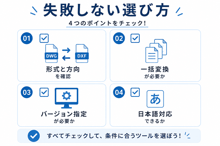 失敗しない選び方のチェック表